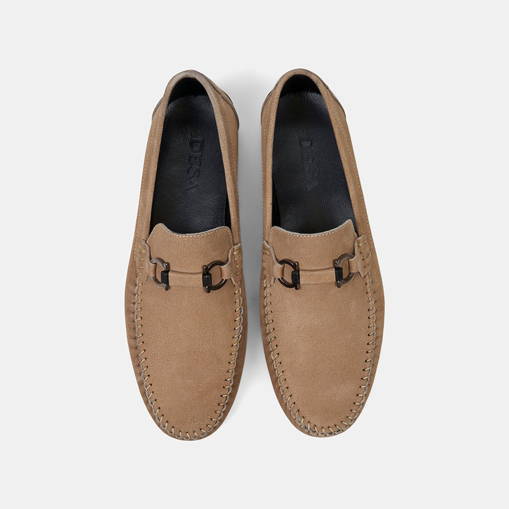 Erkek Vizon Metal Toka Detaylı Süet Loafer