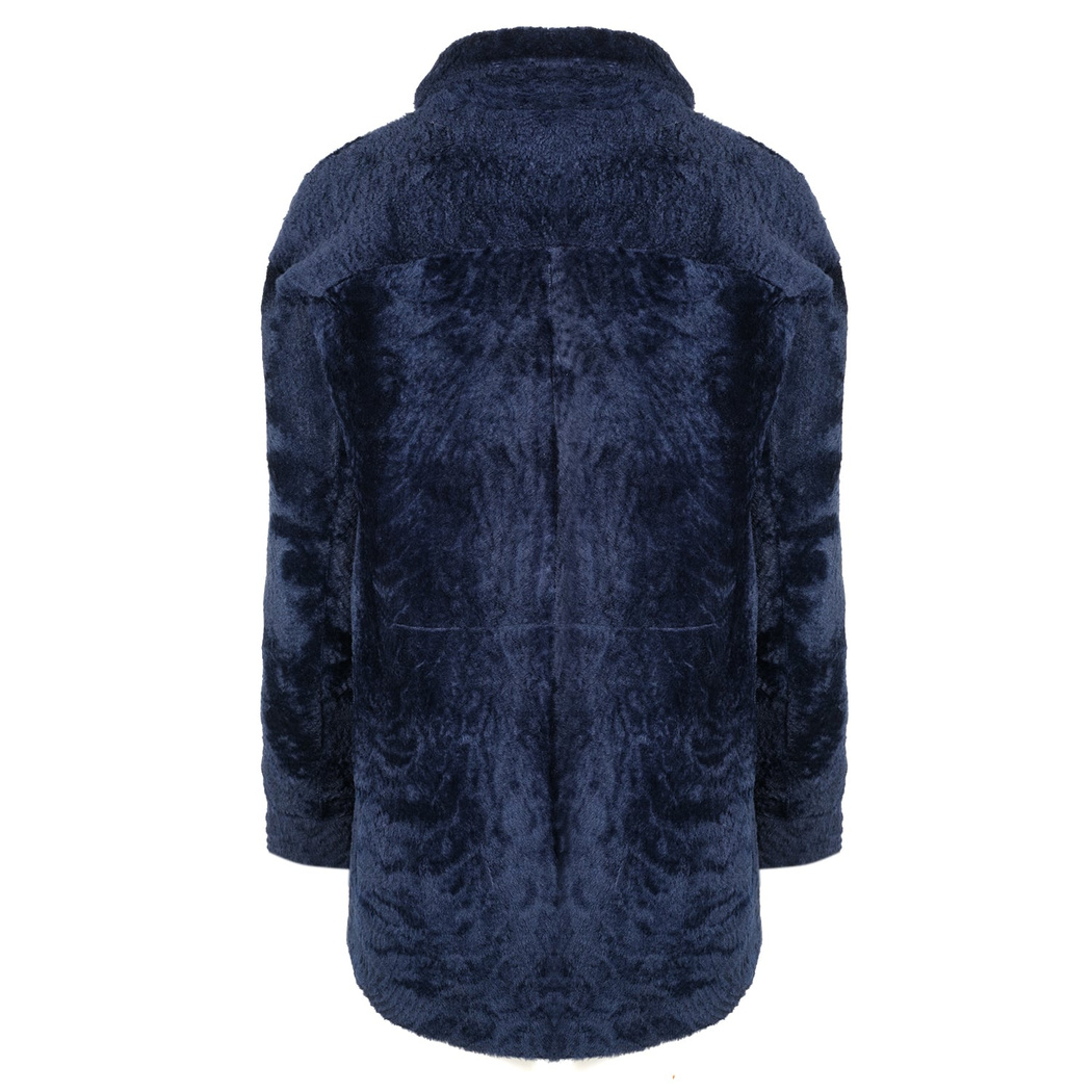 Etenia Mavi Kadın Kürk Ceket