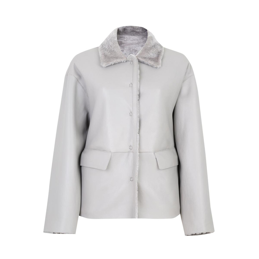 Eternity Gri Kadın Kısa Çift Taraflı Kürk Ceket