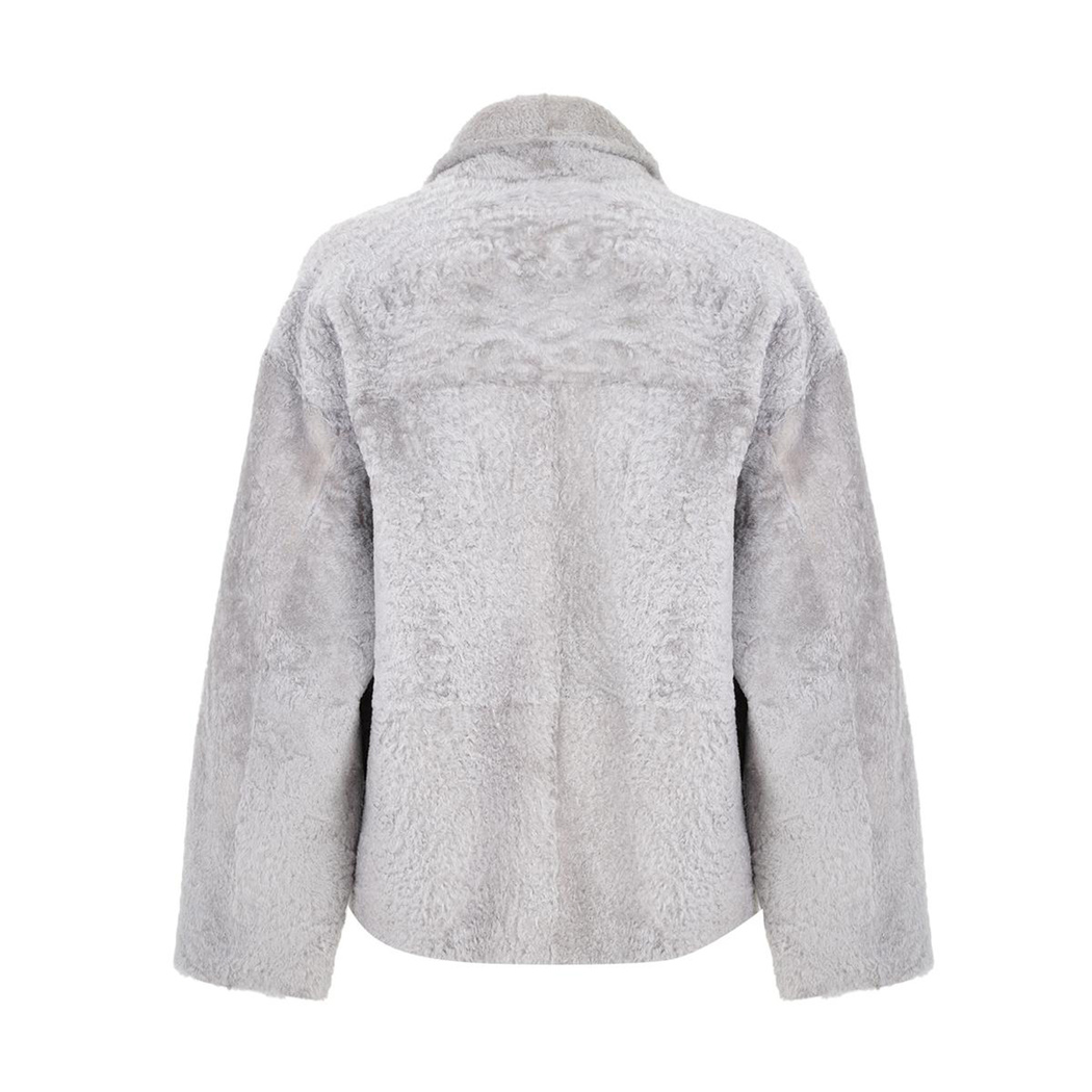 Eternity Gri Kadın Kısa Çift Taraflı Kürk Ceket