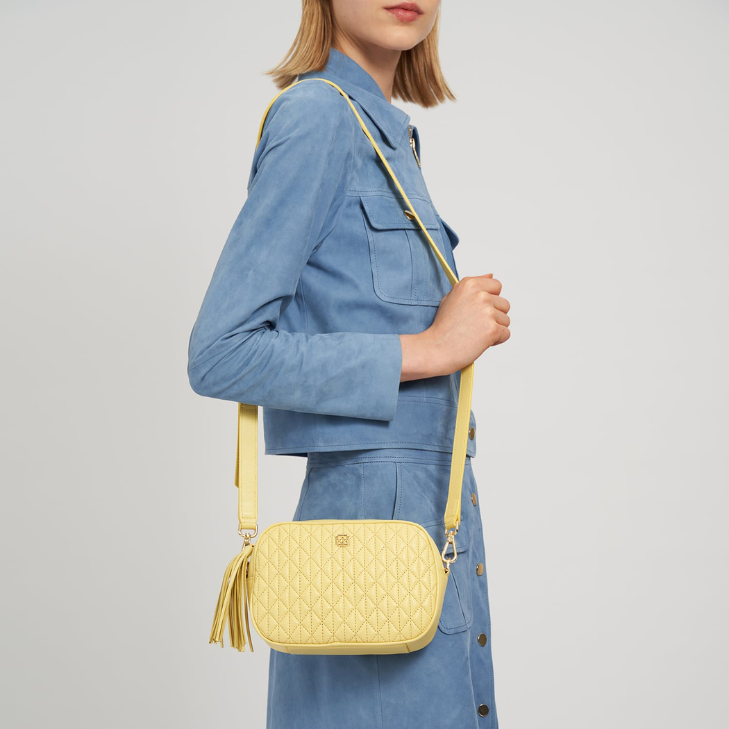 Ethan Sarı Kadın Deri Omuz Çantası