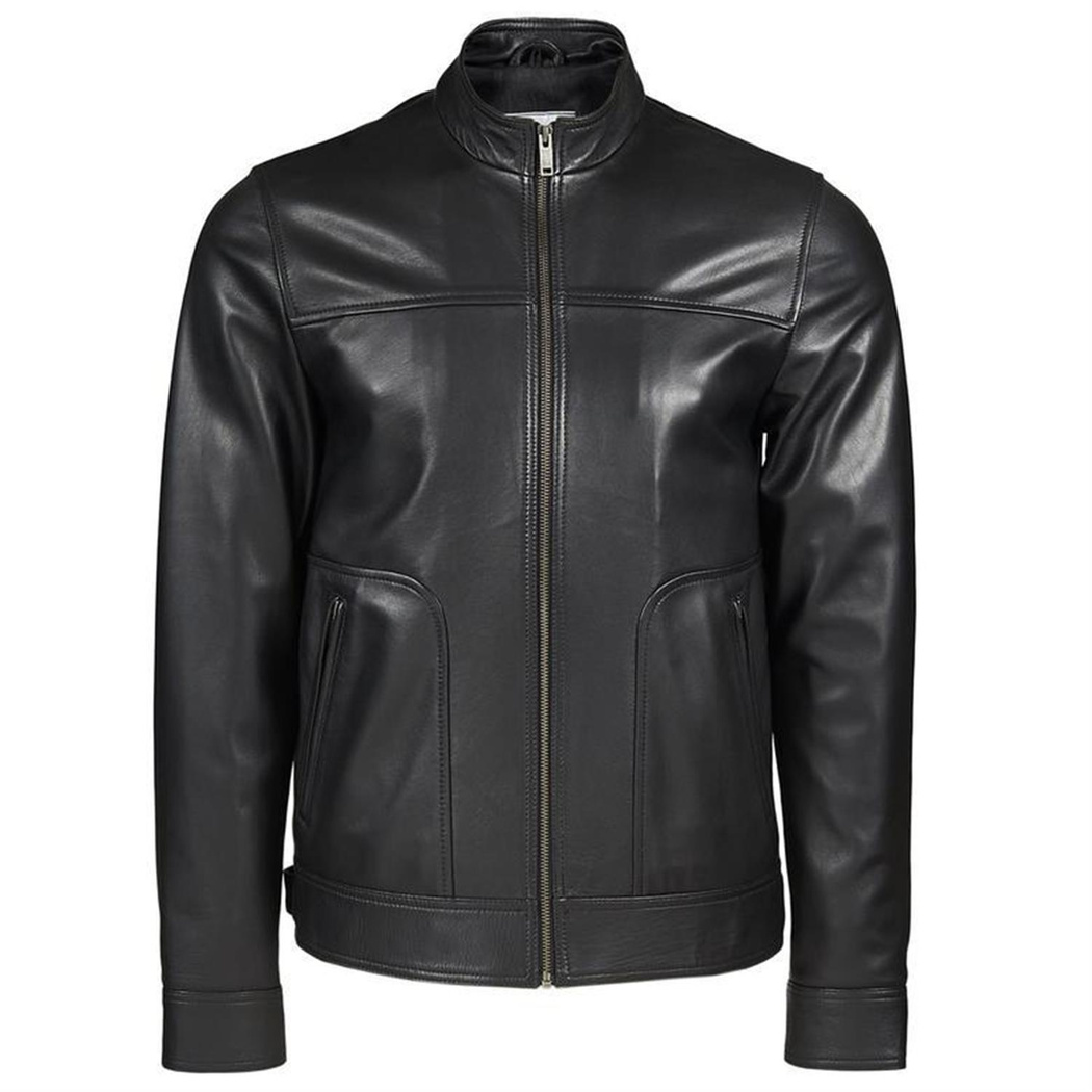 Eugenio Siyah Erkek Deri Kapüşonlu Mont