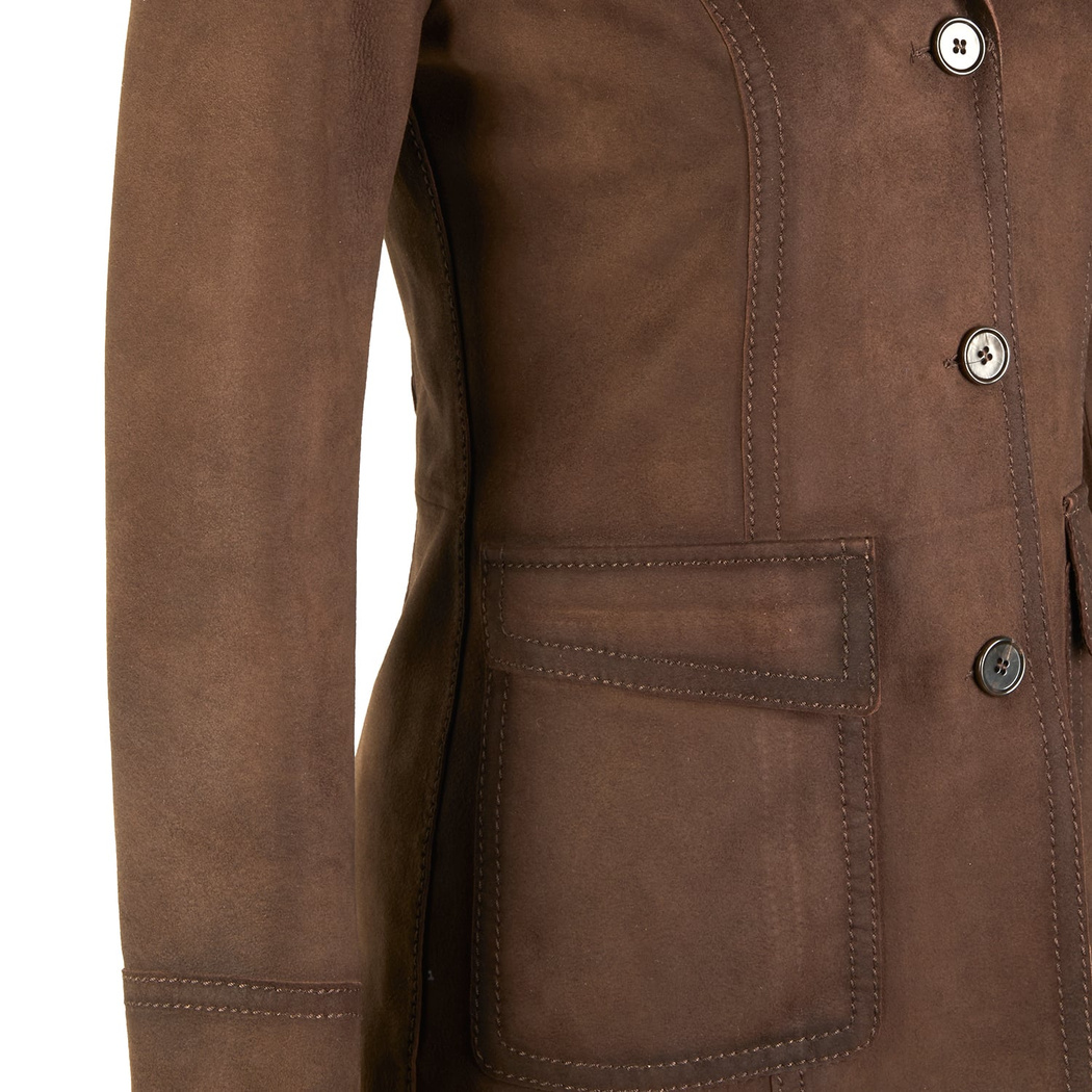 Evangel Kahve Kadın Süet Blazer Ceket