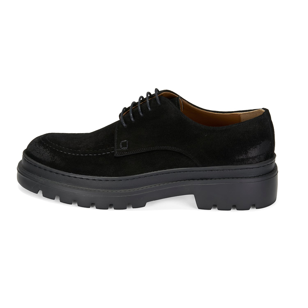 Fabian Siyah Erkek Süet Deri Günlük Ayakkabı