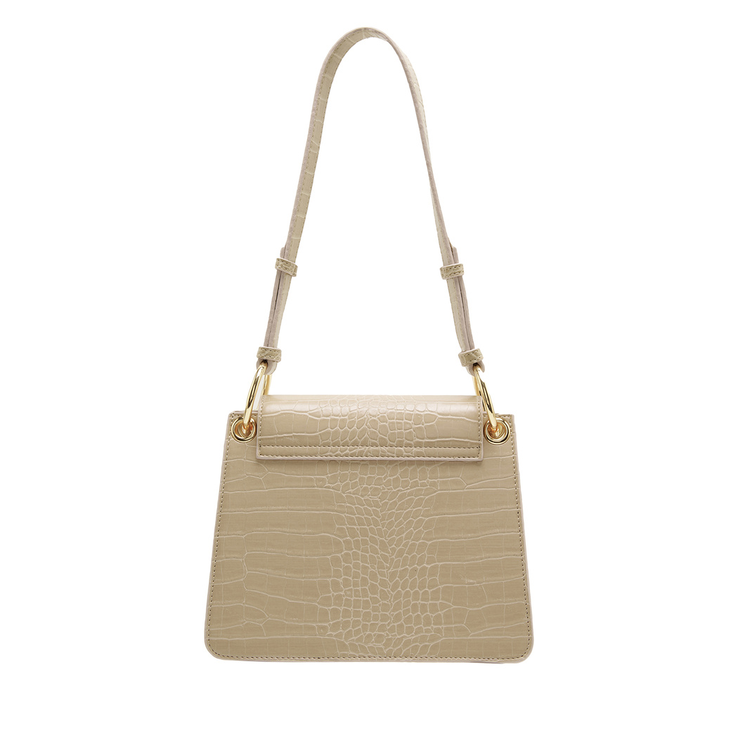 Fayetta Ekru Kadın Zincir Detaylı Omuz Çantası