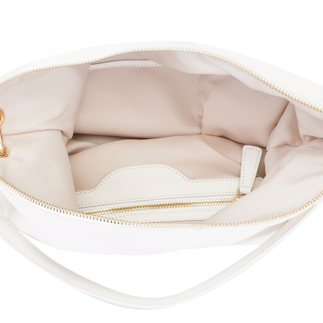 Featly Beyaz Kadın Deri Omuz Çantası