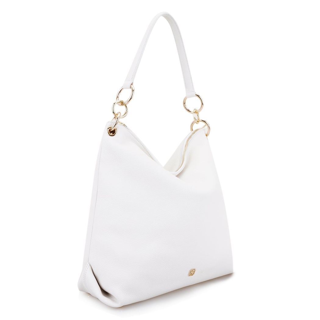 Featly Beyaz Kadın Deri Omuz Çantası