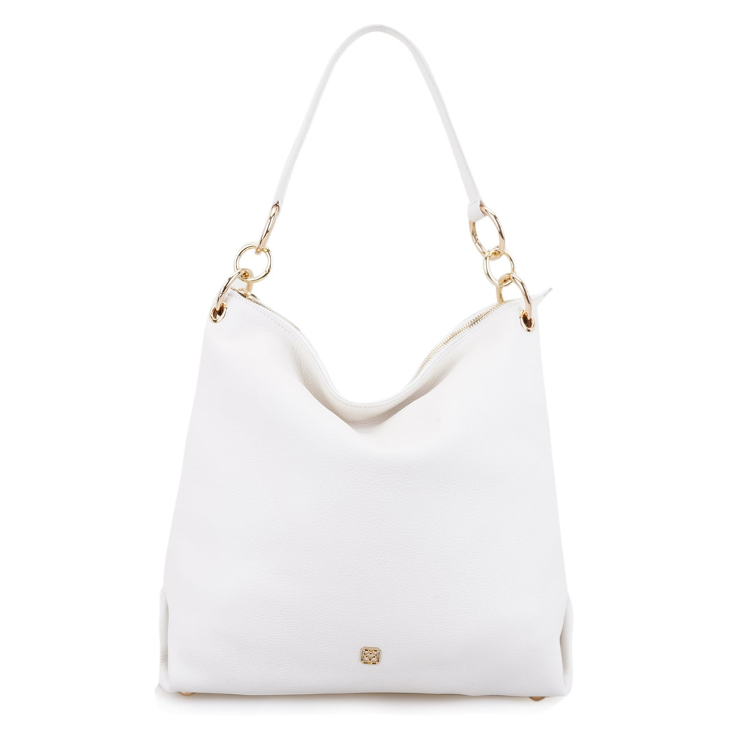 Featly Beyaz Kadın Deri Omuz Çantası