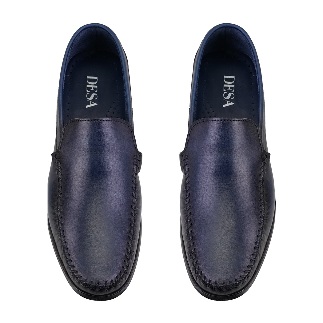 Femand Lacivert Erkek Deri Loafer