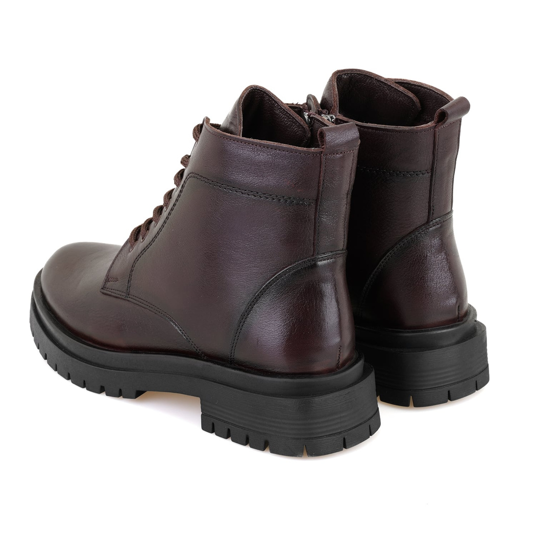 Fenris Kahve Kadın Fermuarlı Deri Bot