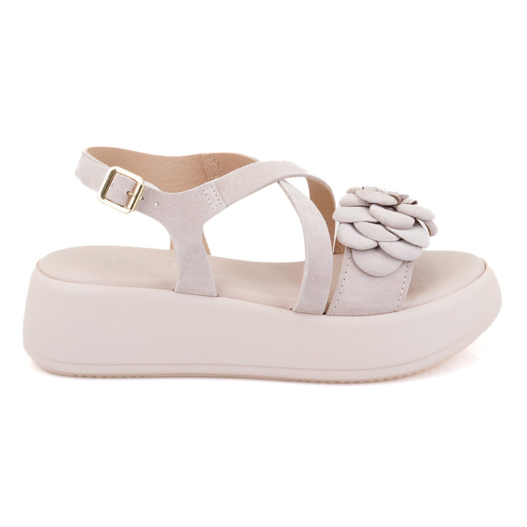 Fifne Bej Kadın Dolgu Tabanlı Süet Deri Sandalet