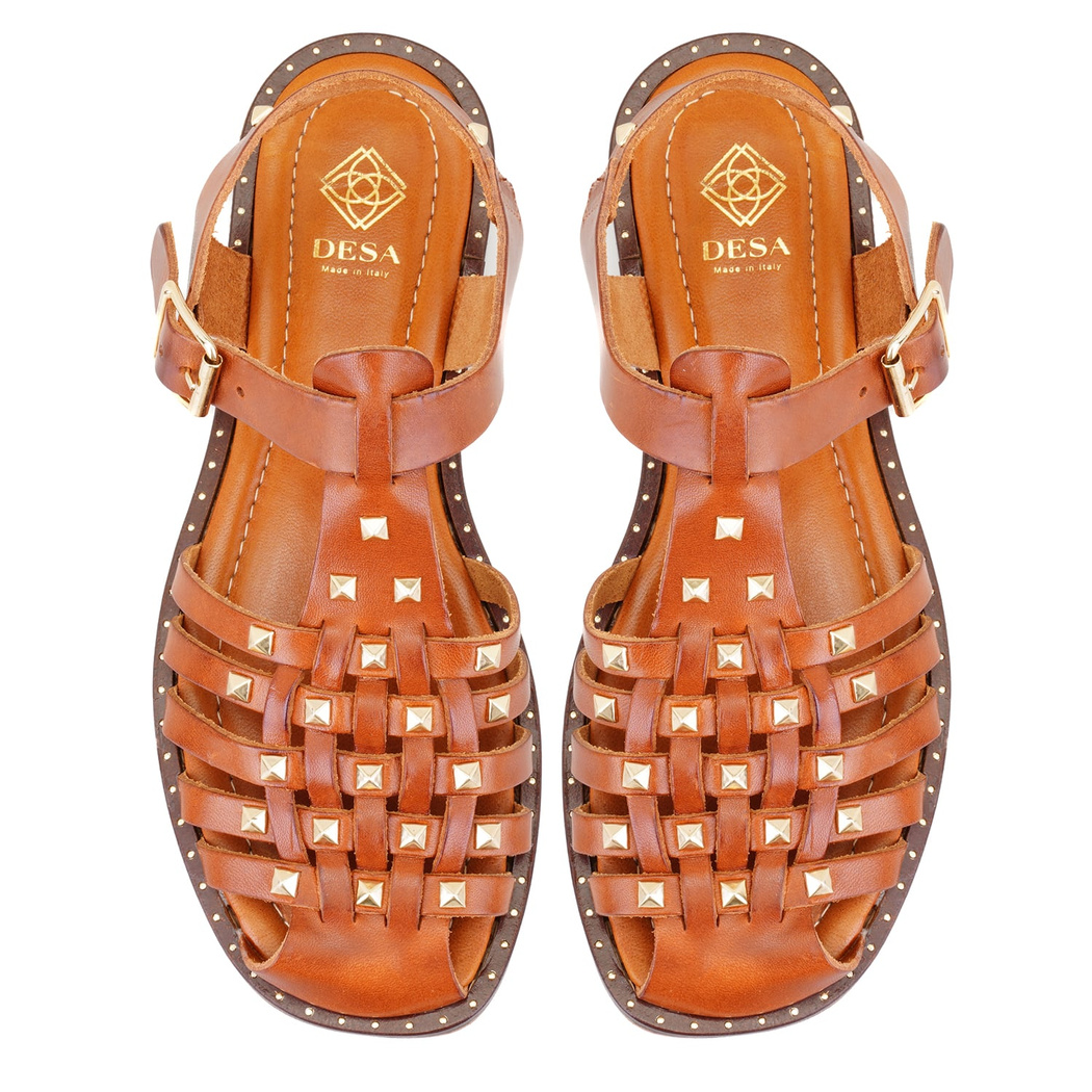 Firida Taba Kadın Ayarlanabilir Tokalı Deri Sandalet