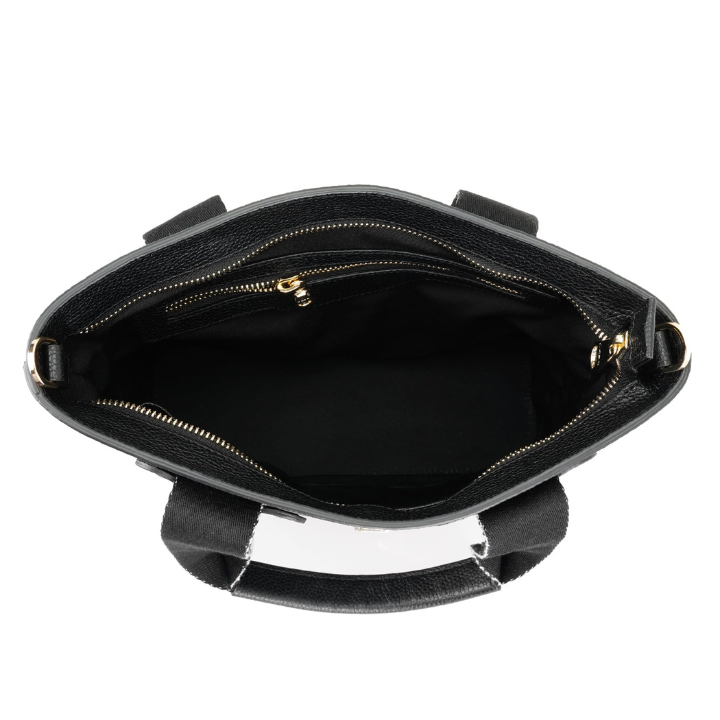 Flieder Siyah Kadın Desa Logo Askılı Deri El Çantası