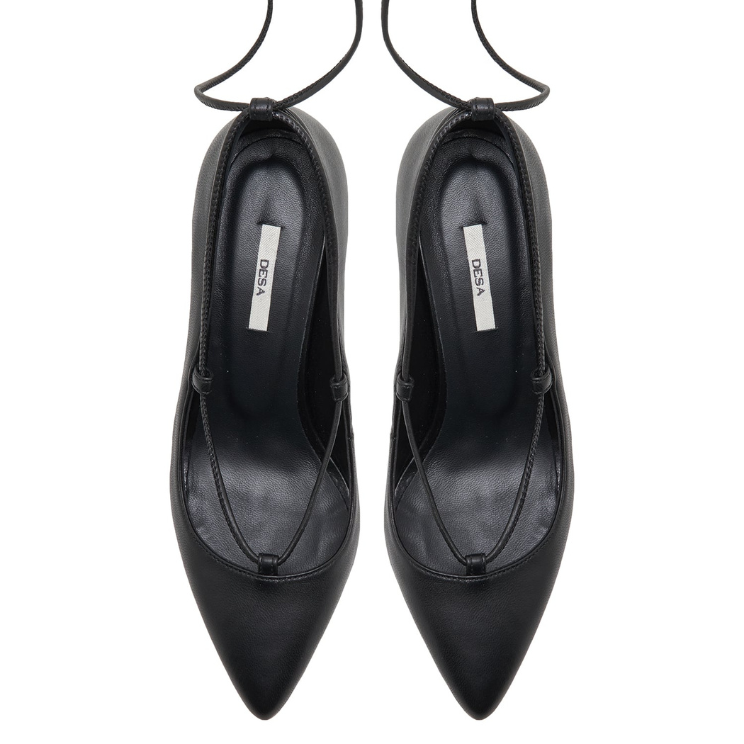 Follafe Siyah Kadın Deri Klasik Ayakkabı