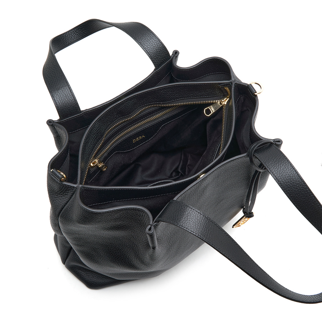 Galena Siyah Kadın Deri El Çantası