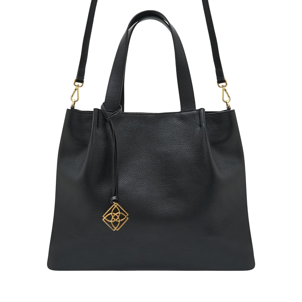 Galena Siyah Kadın Deri El Çantası