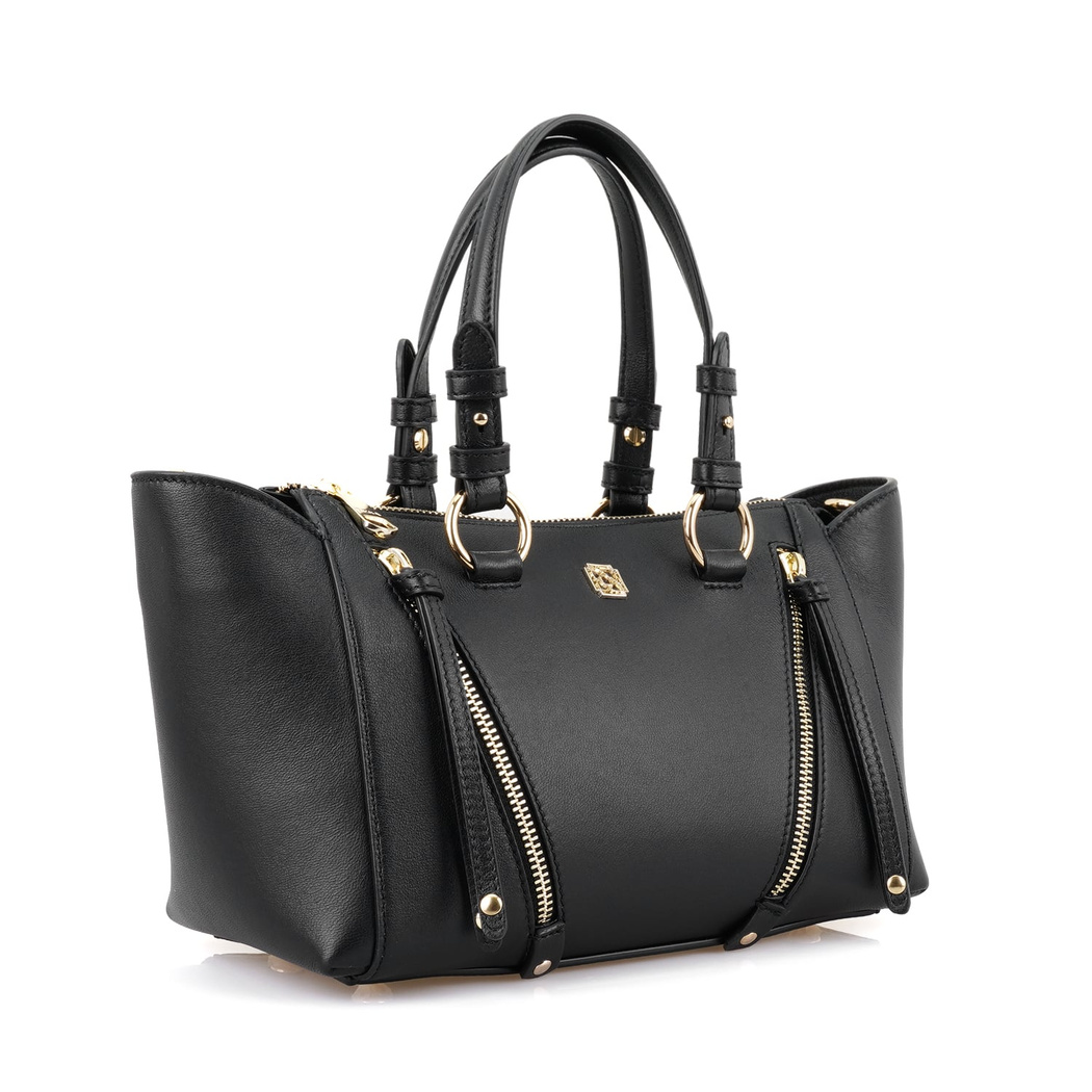 Garten Siyah Kadın Deri El Çantası