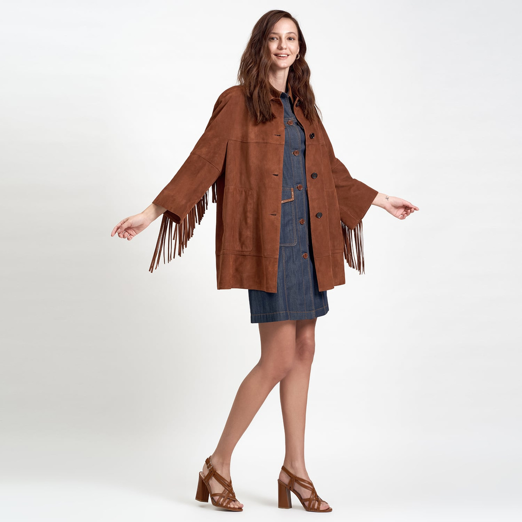 Giona Kadın Süet Püsküllü Ceket