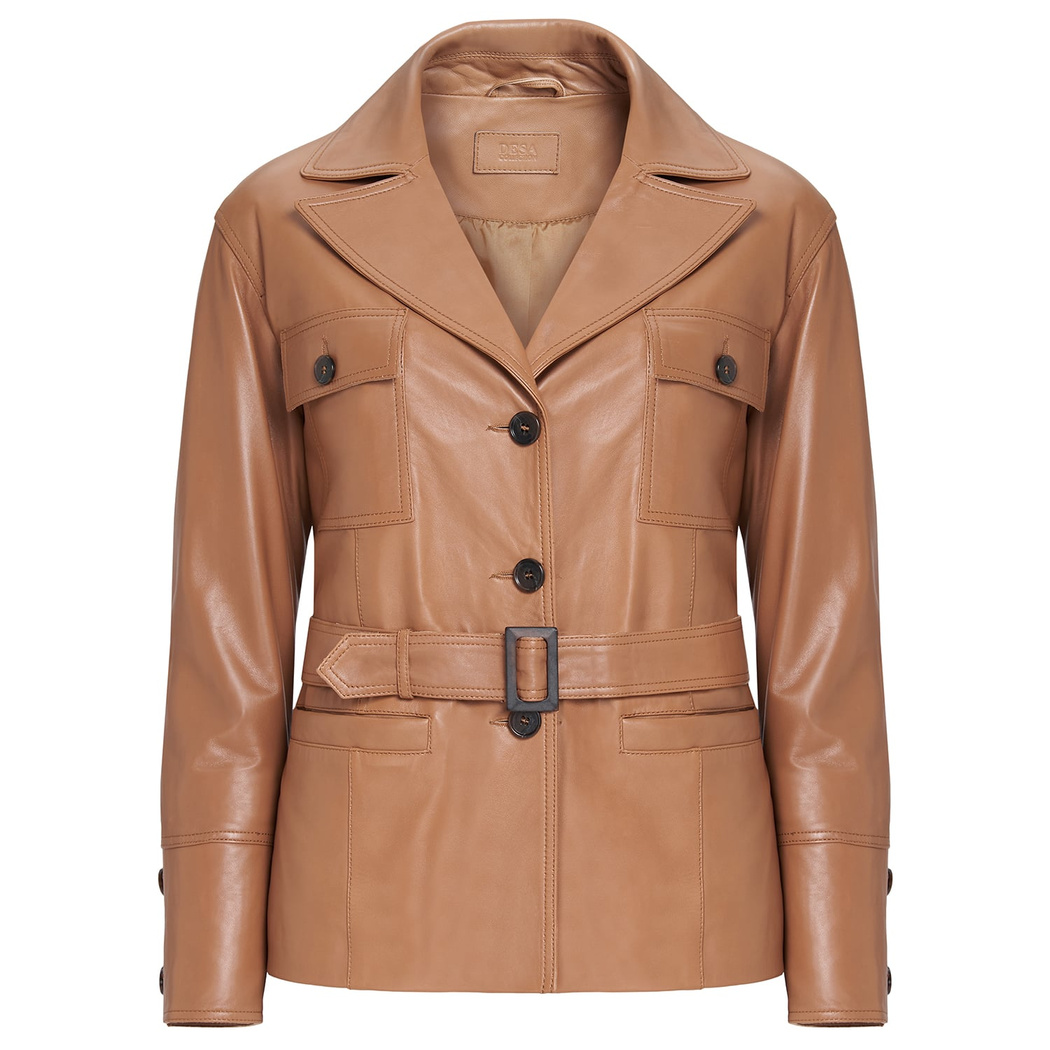 Giosetta Kahve Kadın Deri Ceket