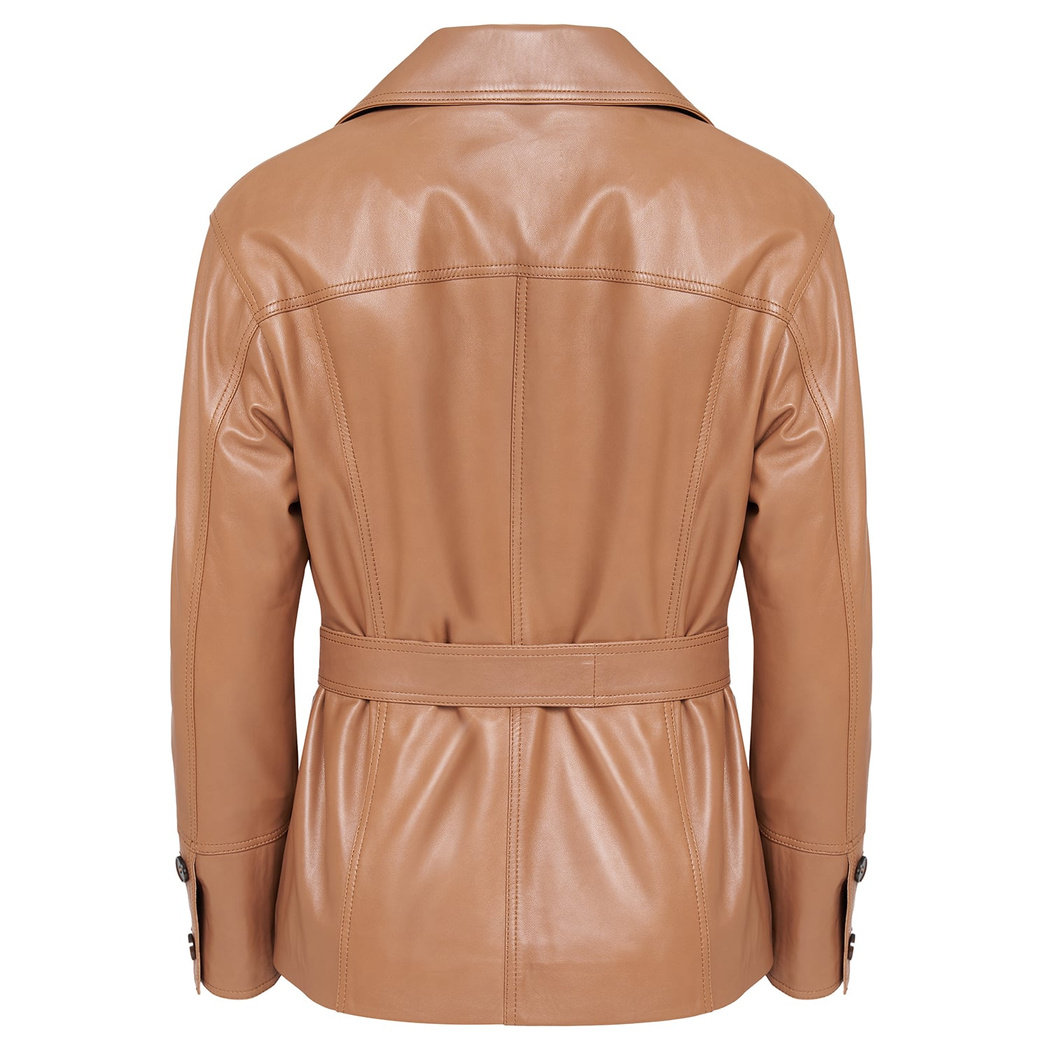 Giosetta Kahve Kadın Deri Ceket