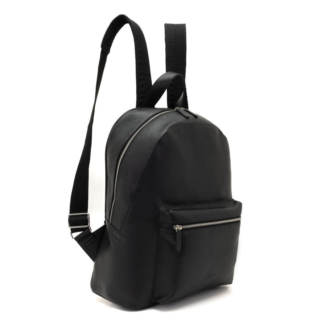 Glenn Siyah Erkek Deri Sırt Çantası