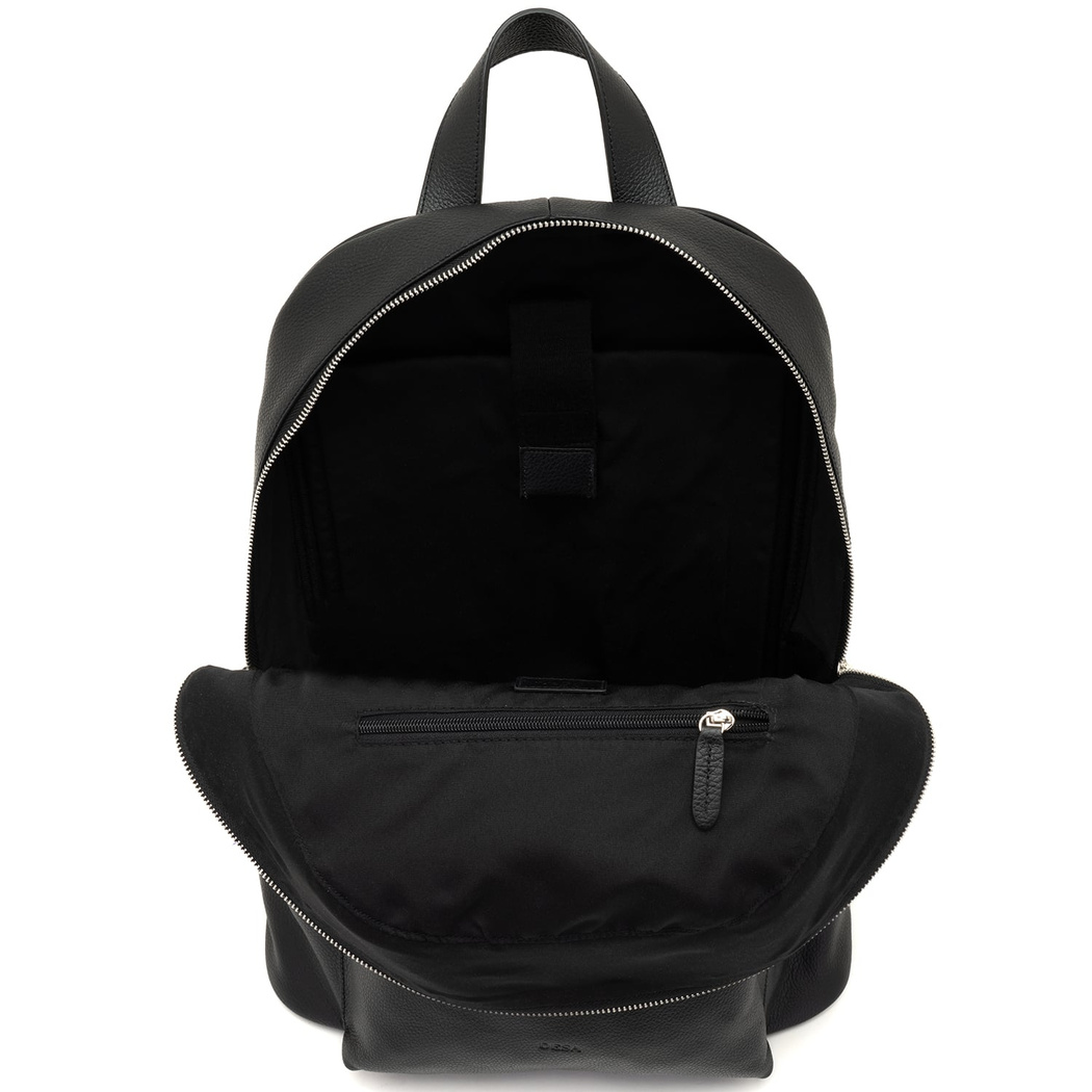 Glenn Siyah Erkek Deri Sırt Çantası