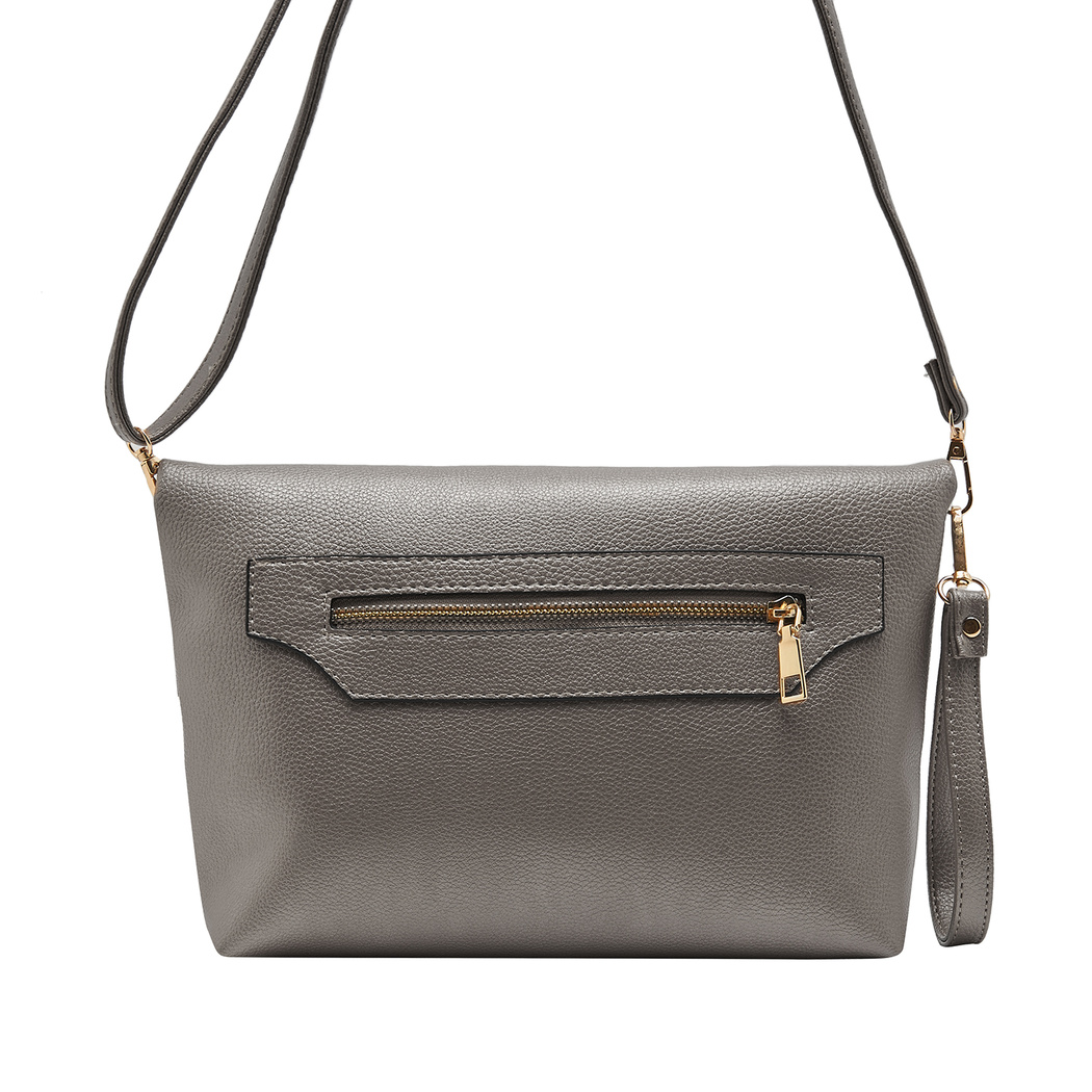 Gri Bambus Kadın Omuz Askılı Çanta