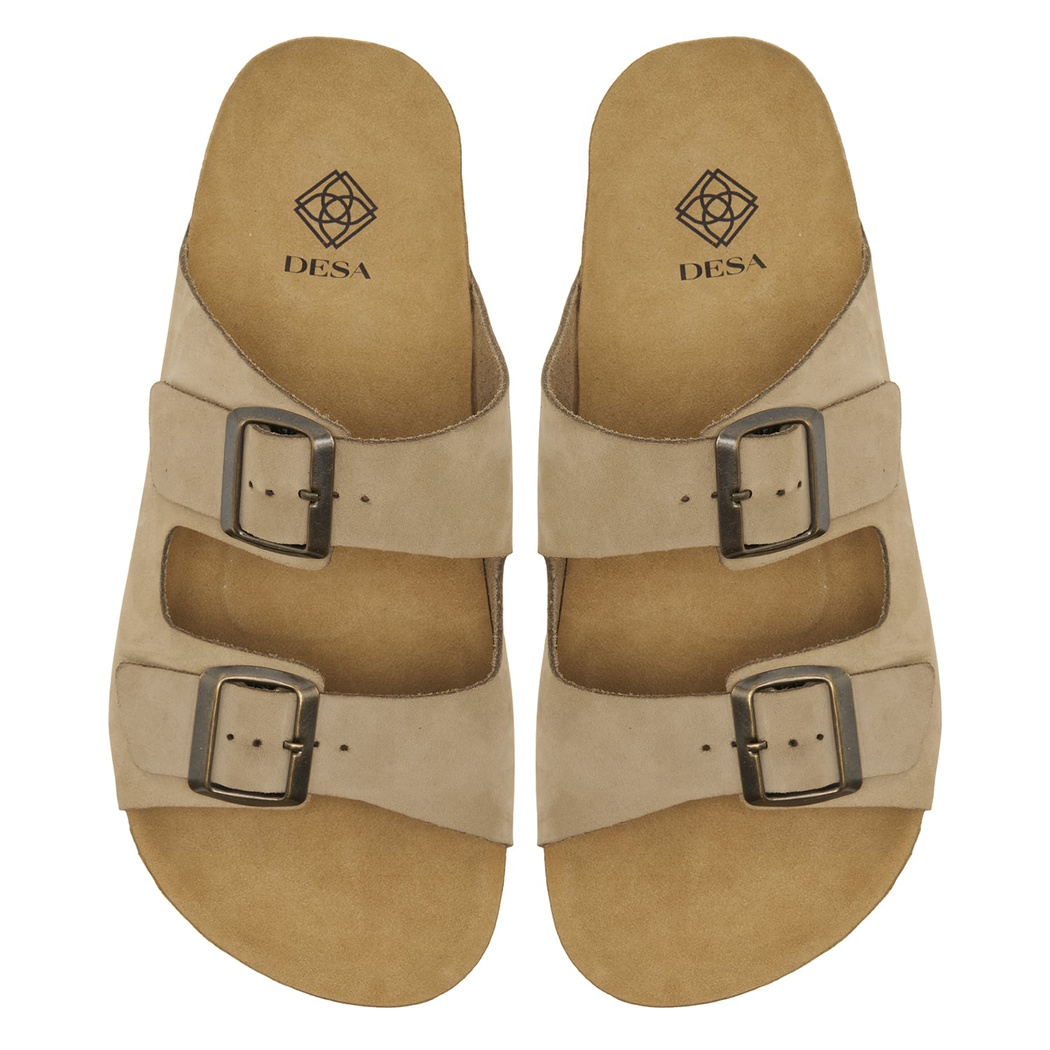 Gri Brian Erkek Deri Terlik