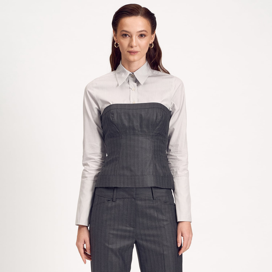 Gri Çizgili Kadın Büstiyer