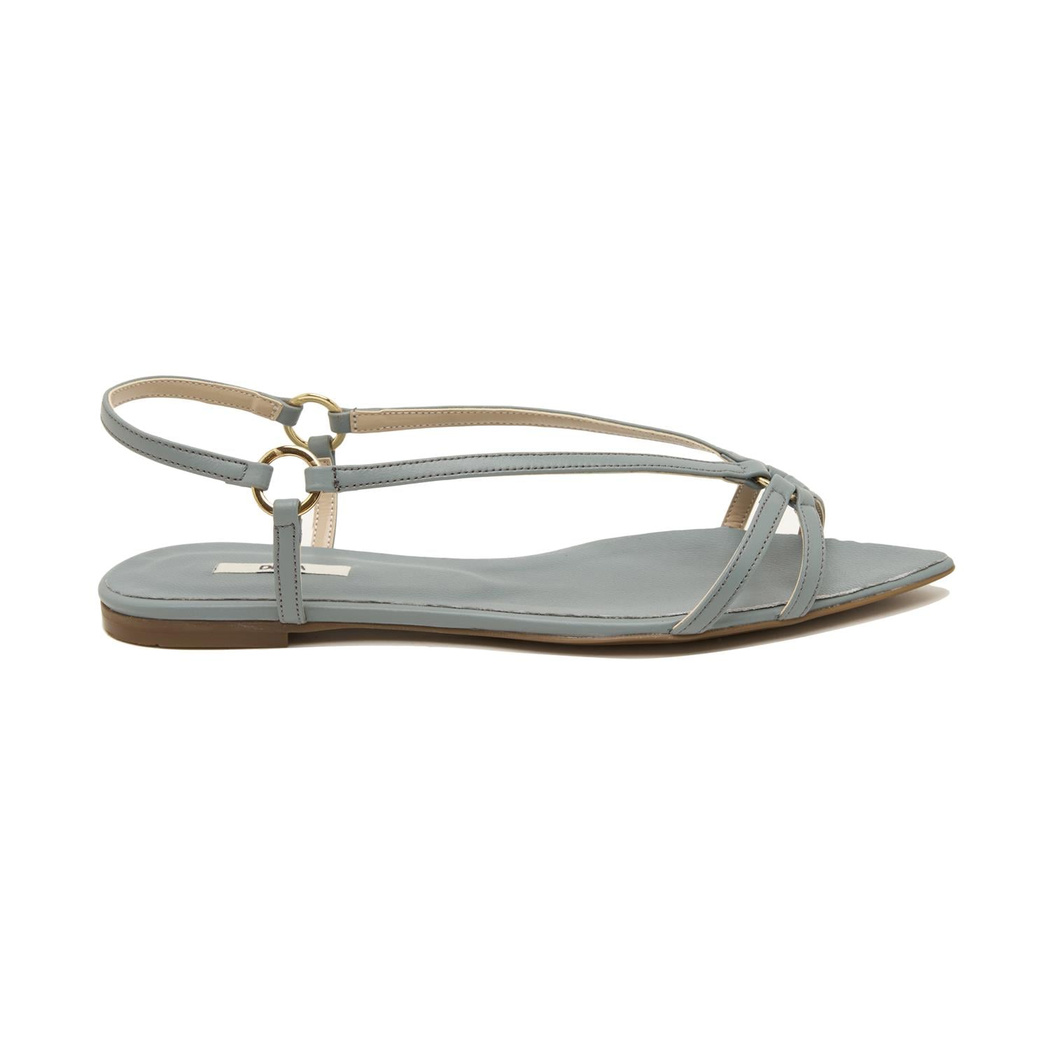 Gri Kadın Deri Sandalet