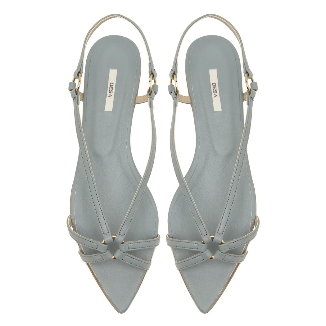 Gri Kadın Deri Sandalet