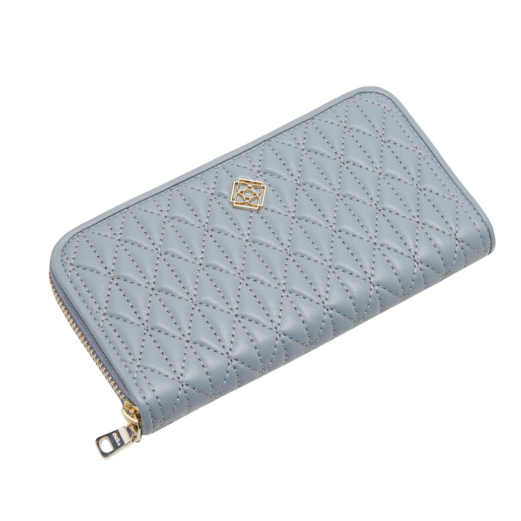 Gri Kapitone Kadın Deri Cüzdan