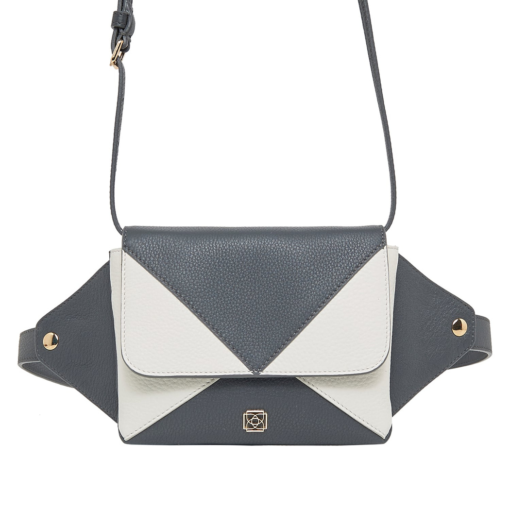 Gri Rose Kadın Deri Bel Çantası