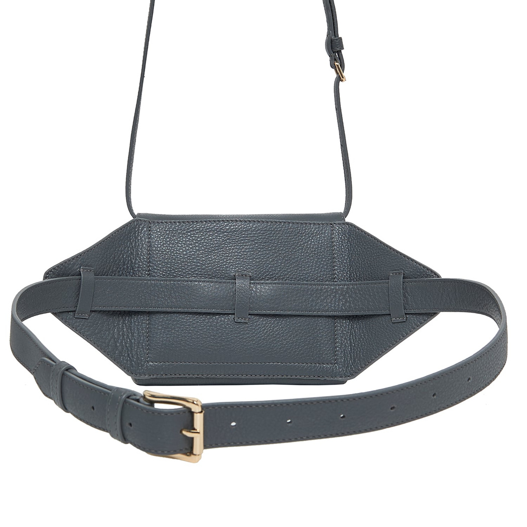 Gri Rose Kadın Deri Bel Çantası