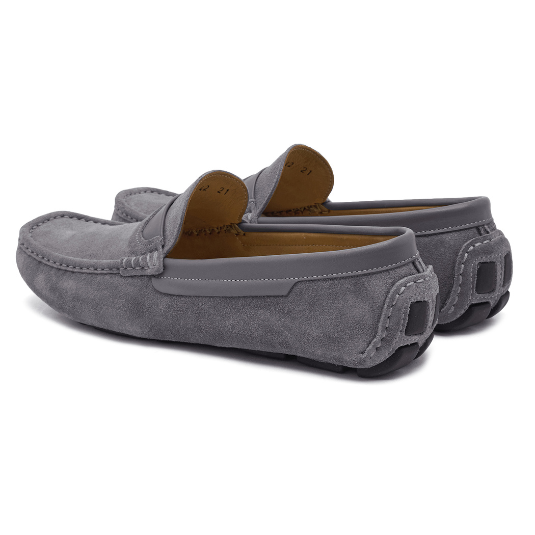 Gri Spiaggia Erkek Süet Loafer