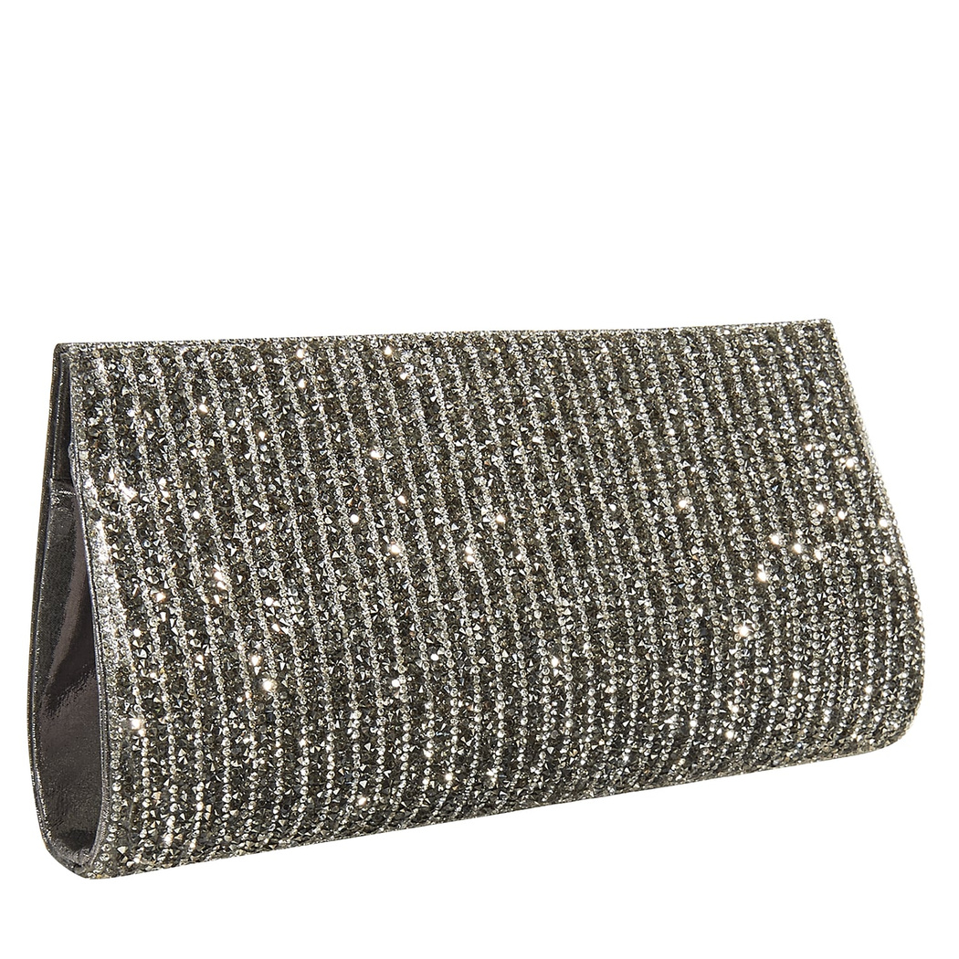 Gri Stengel Zincir Detaylı Kadın Gece Çantası