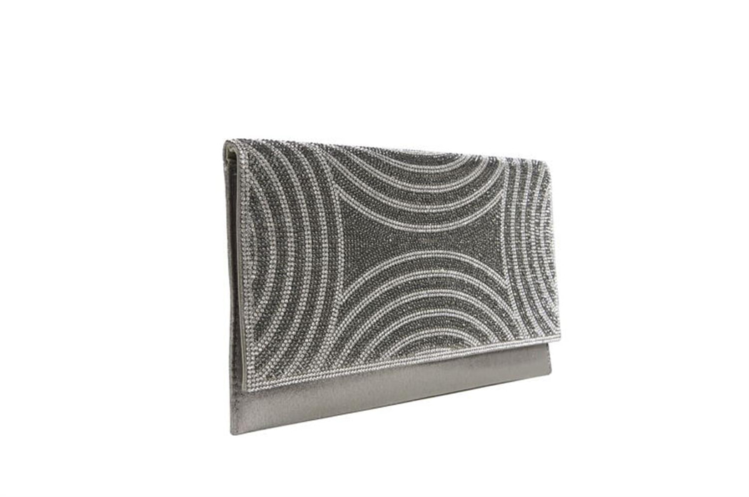 Gri Tulipe Zincir Detaylı Kadın Gece Çantası