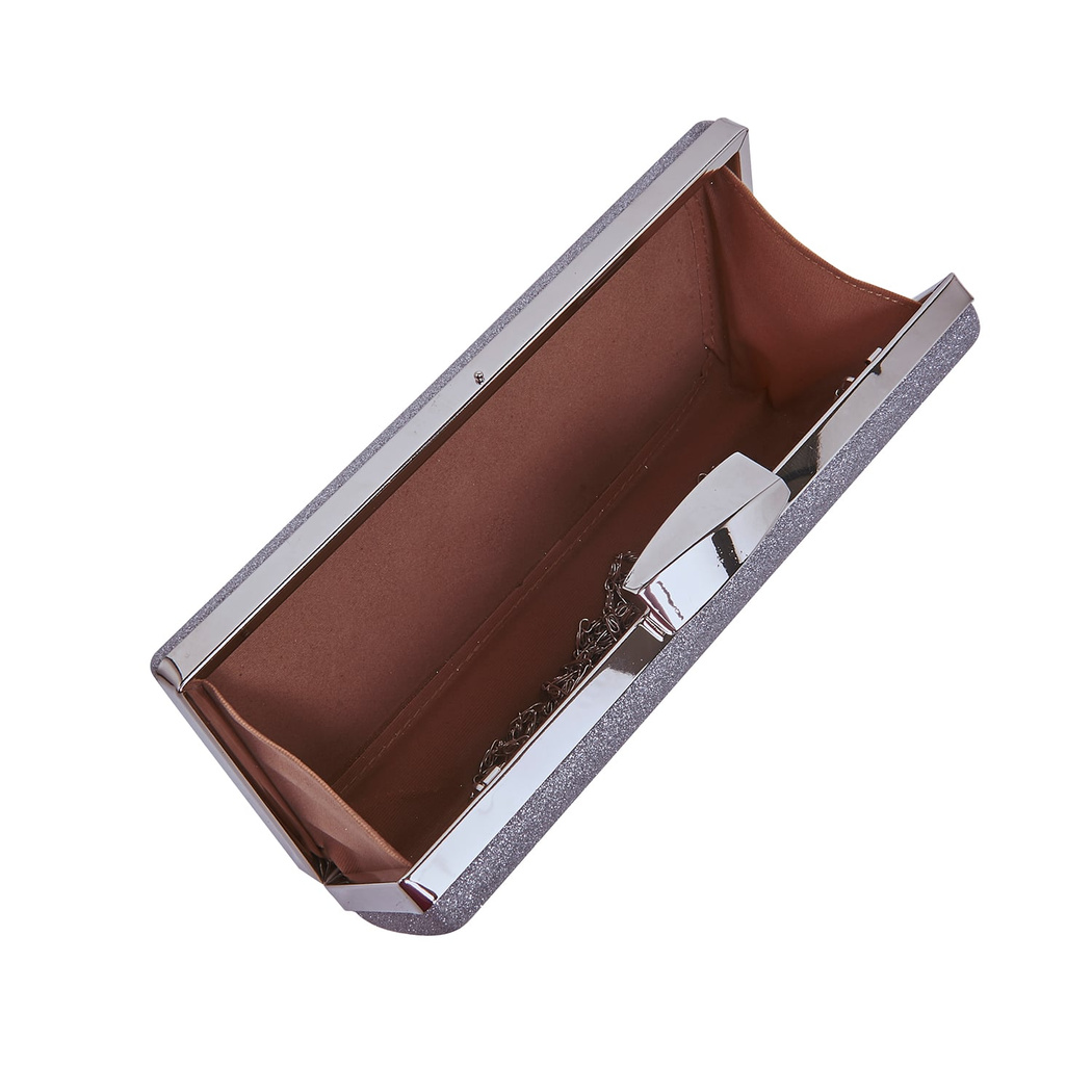 Gümüş Daisy Zincir Detaylı Kadın Gece Çantası