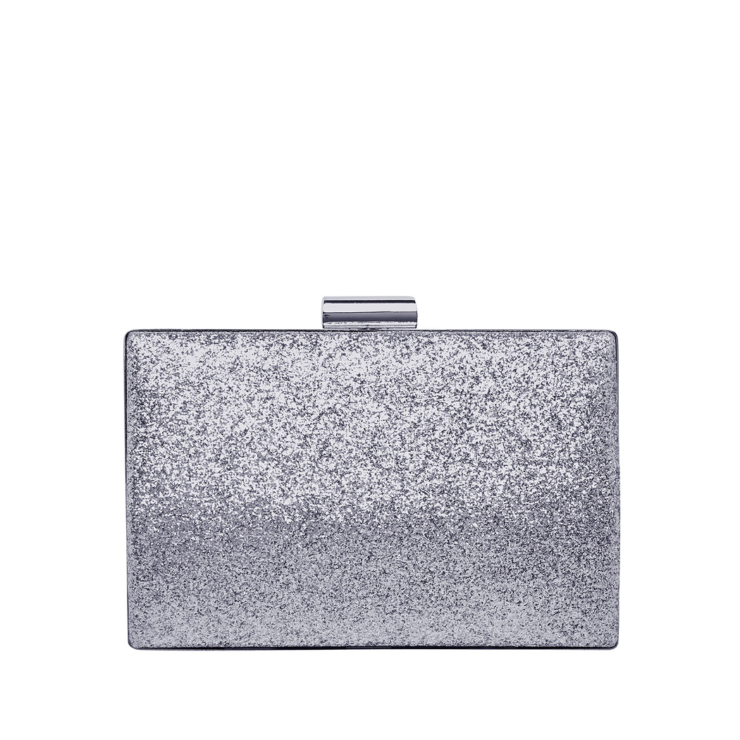 Gümüş Grass Zincir Detaylı Kadın Gece Çantası