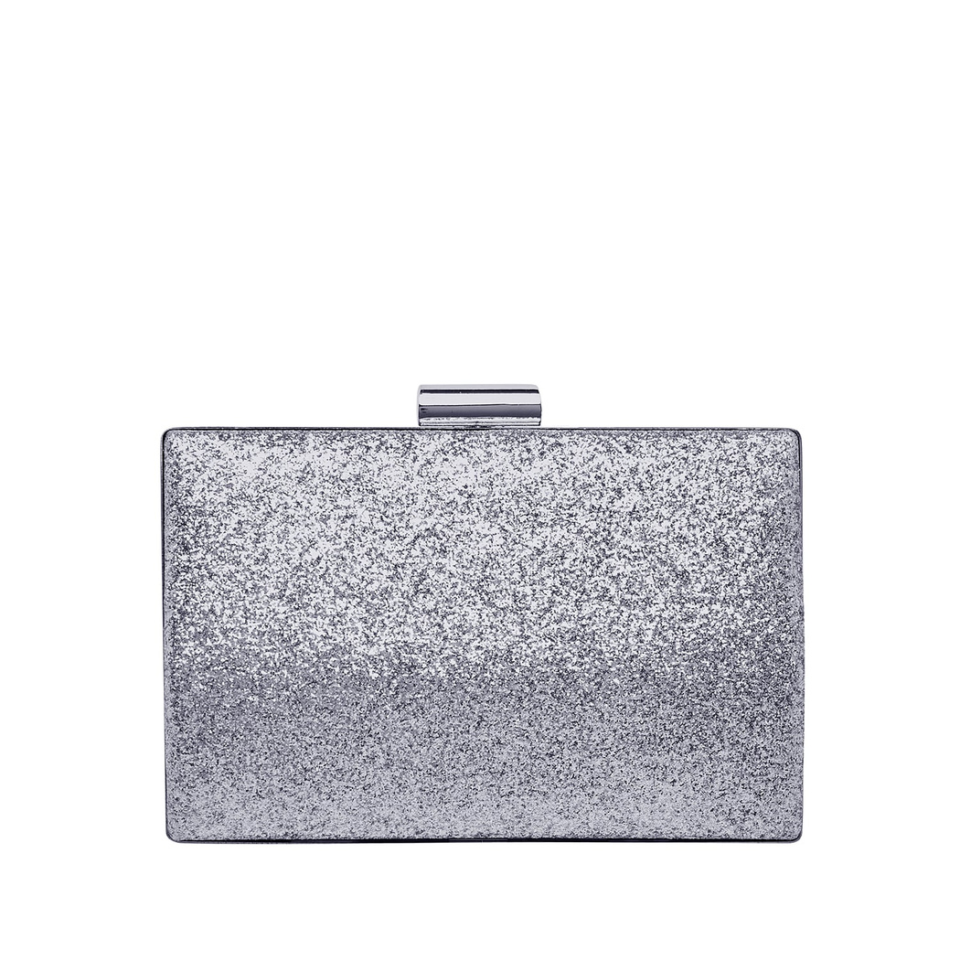 Gümüş Grass Zincir Detaylı Kadın Gece Çantası