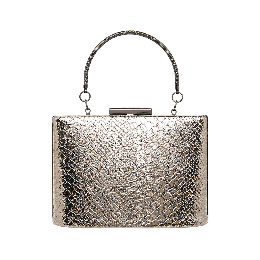 Gümüş Tulip Zincir Detaylı Kadın Gece Çantası