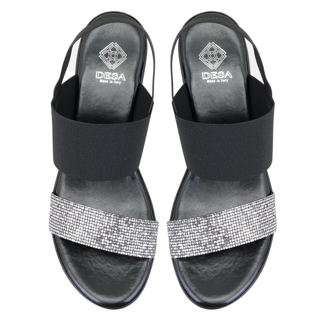 Haille Siyah Kadın Dolgu Topuklu Sandalet