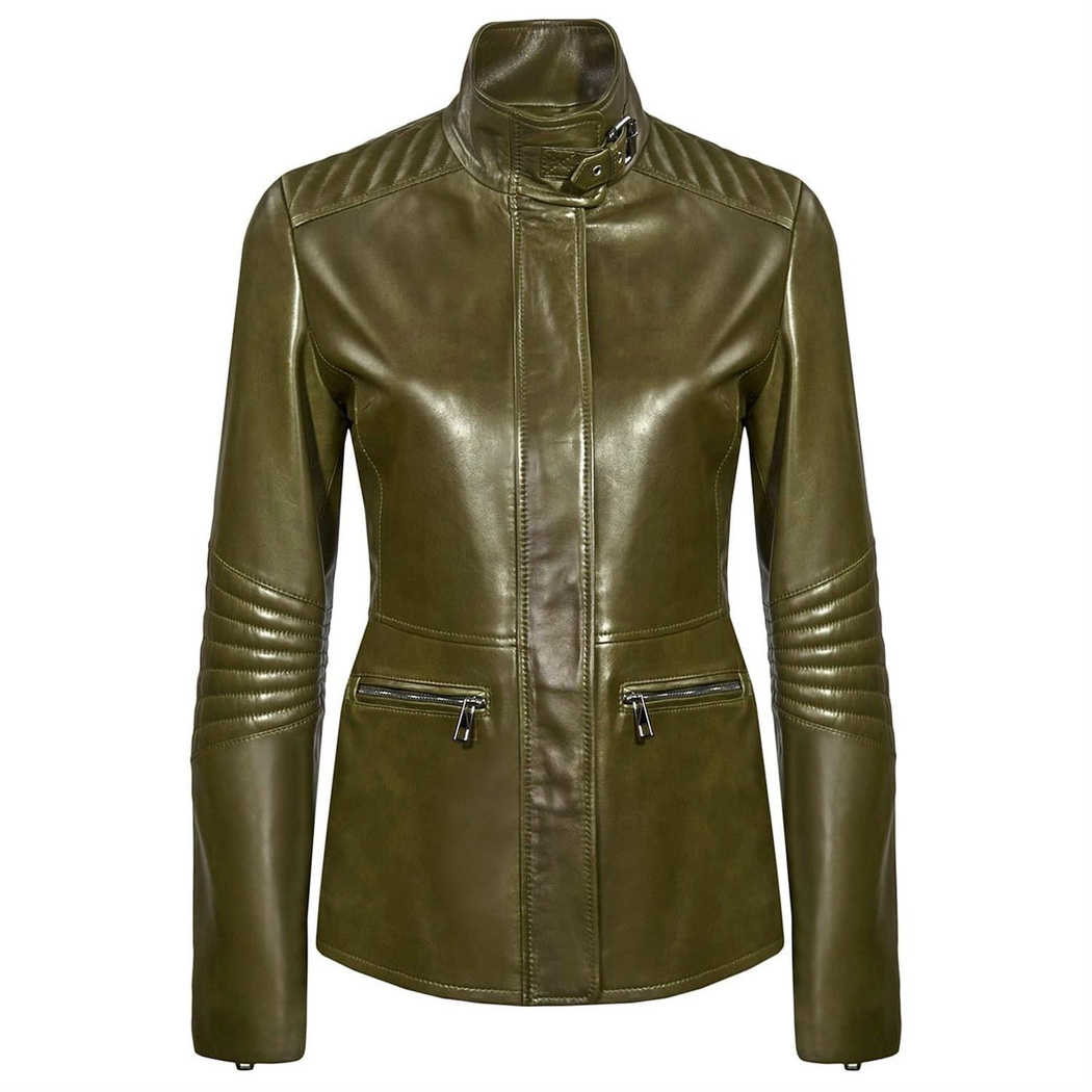 Haki Viviane Kadın Deri Kaban