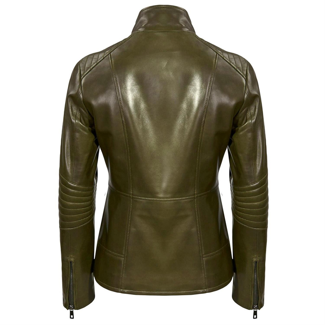 Haki Viviane Kadın Deri Kaban