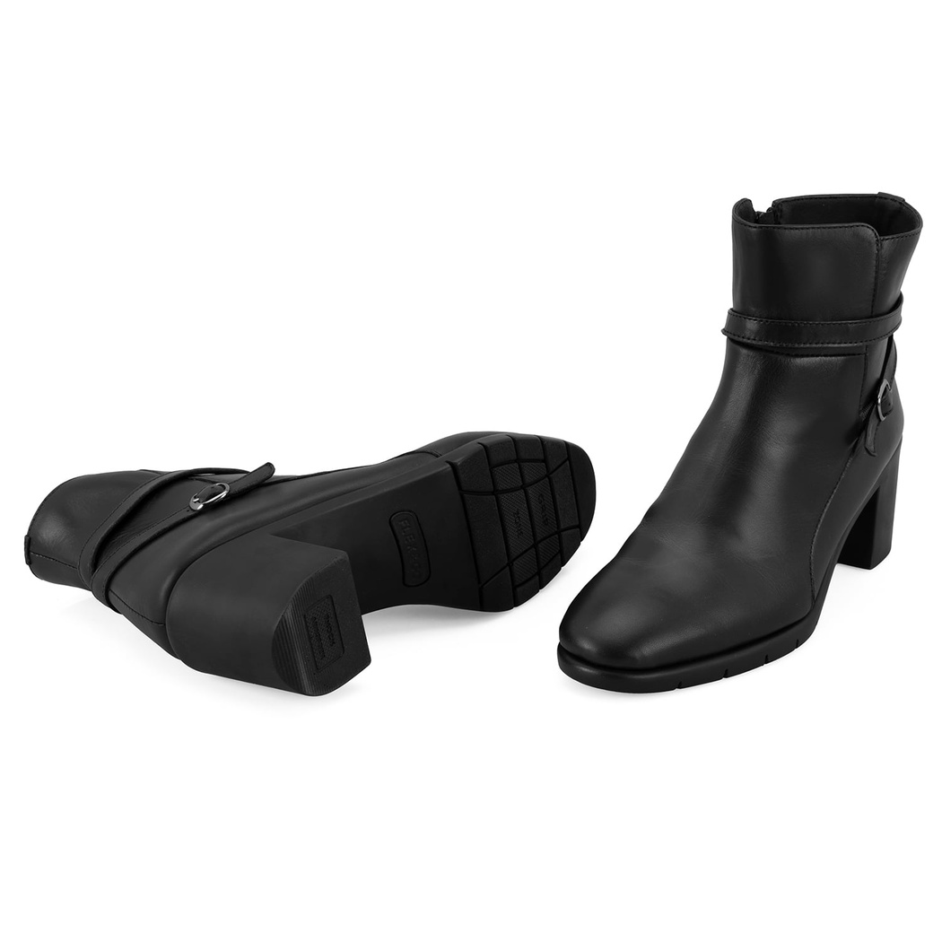 Hallie Siyah Kadın DesaComfort Topuklu Deri Bot
