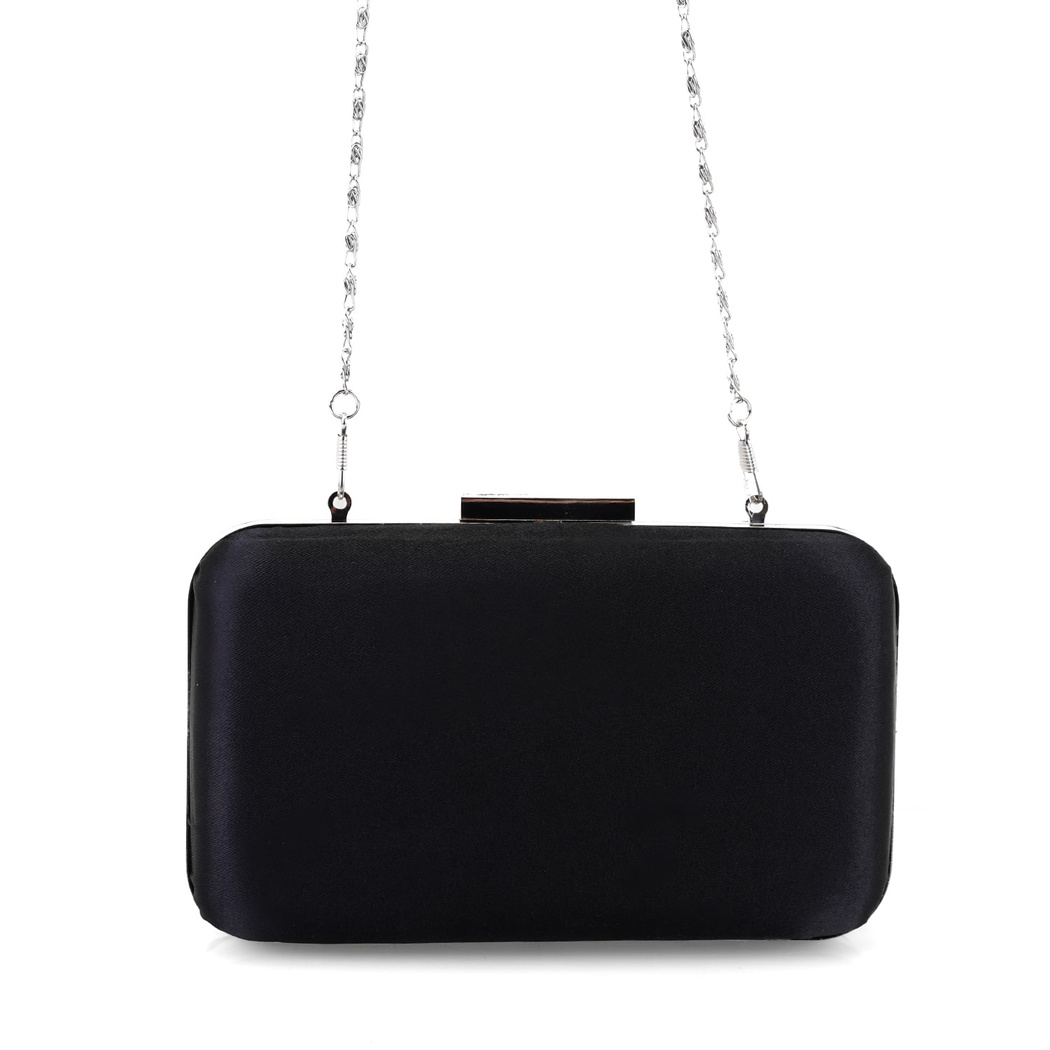 Hallie Siyah Kadın Parlak Taş Detaylı Gece Çantası