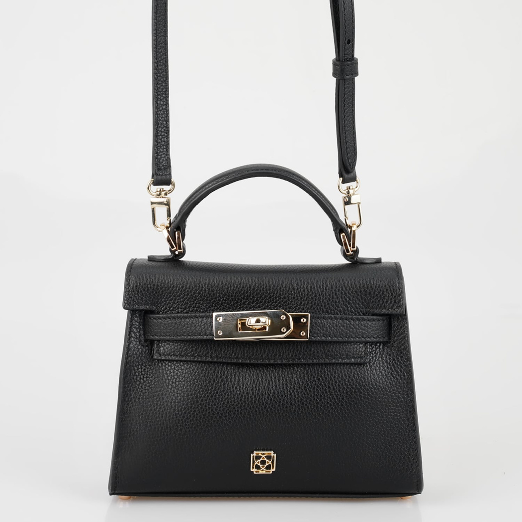 Hannah Siyah Kadın Deri El Çantası