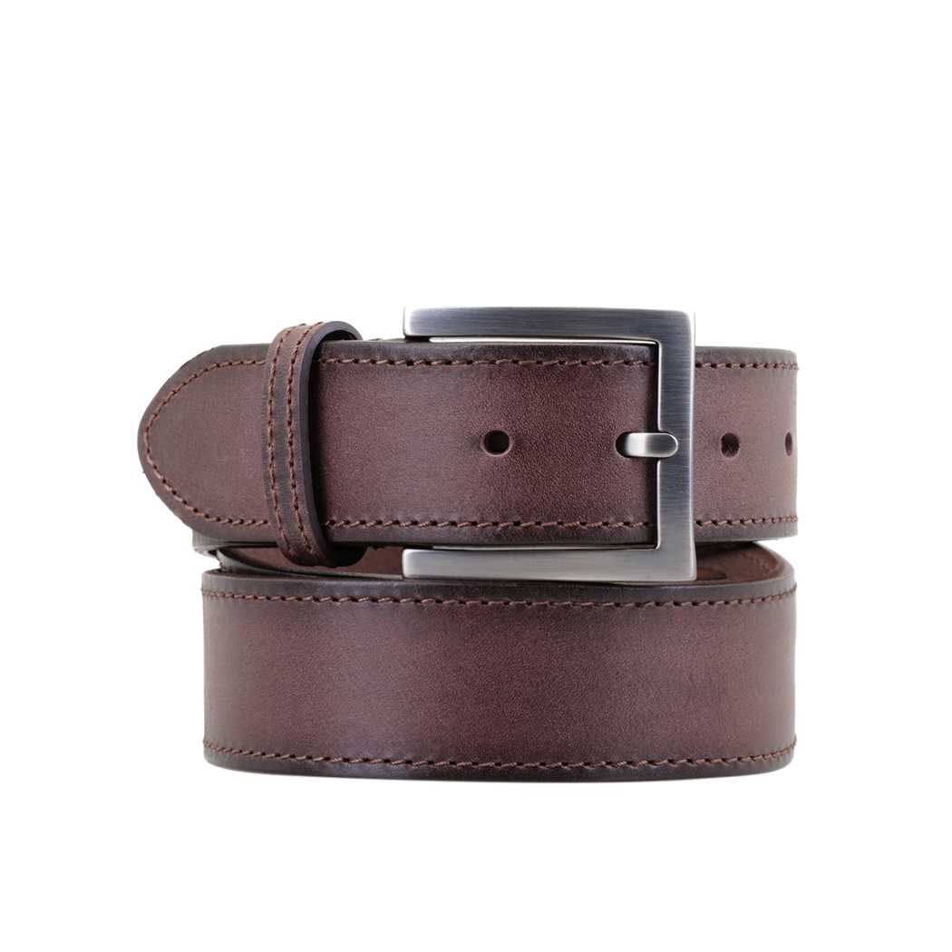 Harvey Kahve Erkek Vintage Spor Deri Kemer