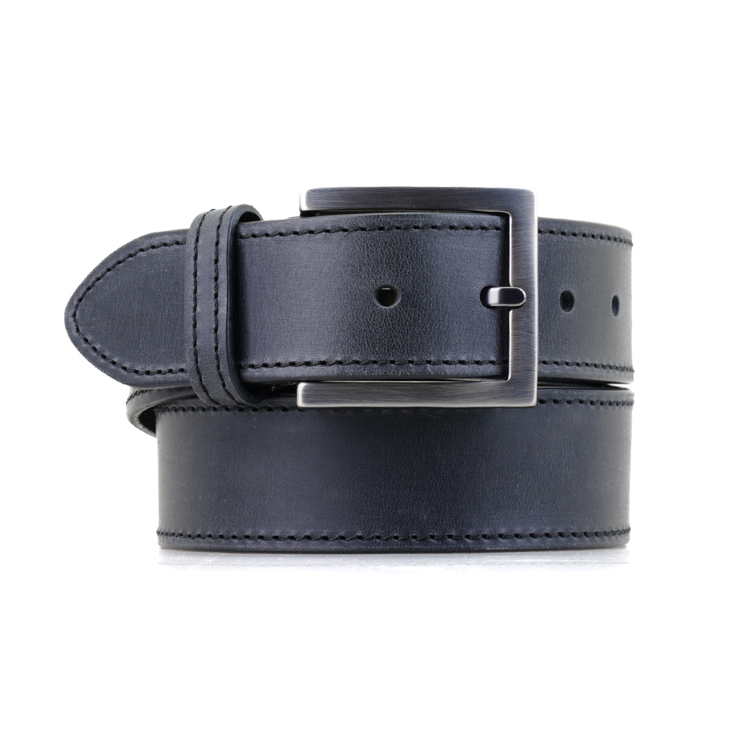 Harvey Siyah Erkek Vintage Spor Deri Kemer