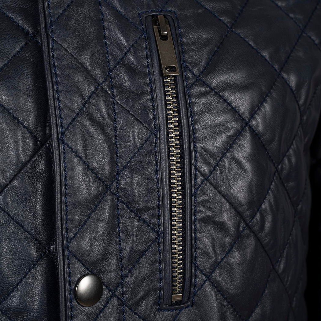 (Hatalı Görsel)Erkek Koyu Kahve Kapitone Deri Ceket